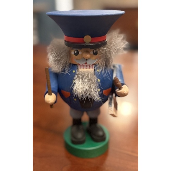 Richard Glässer Seiffen Other - Vintage Richard Glässer Seiffen German Wooden Nutcracker – Conductor Trainman RG